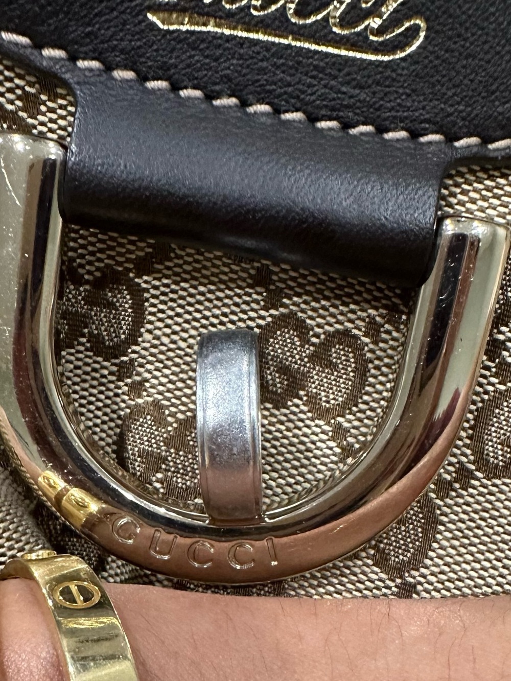 Gucci Beige Abbey D Ring Canvas with Dark Brown Trim. Excellent Condition - Picture 13 of 13